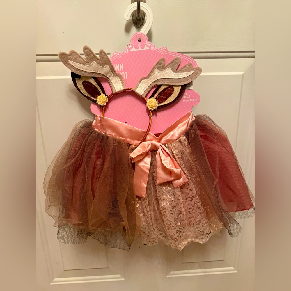 Fawn Deer Tutu Kit Halloween Costume Child Size 4-6 Dress Up Headband